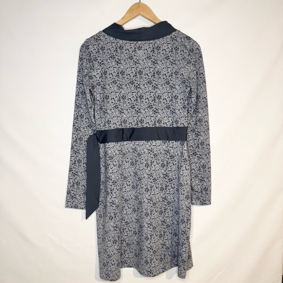 Athleta Wellington Faux Wrap Stretch Dress Floral Gray Long Sleeve Size S - Picture 6 of 9